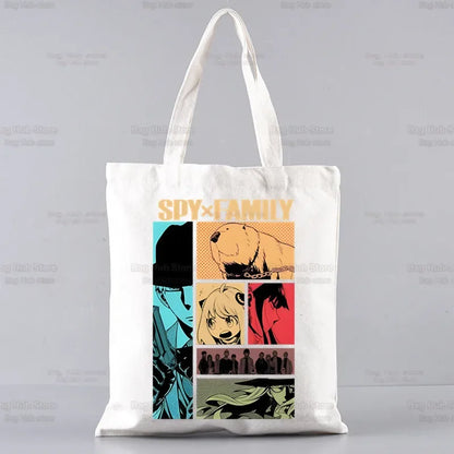 Spy X Family Shopper sac impression toile Anime Kawaii Anya Forger sac fourre-tout sacs à main SPYFAMILY femmes sac Harajuku sacs à bandoulière