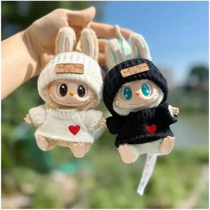New Doll Clothes Pendant Set, LABUBU Bear Hat Love Sweater Set, DIY Doll Accessories, Funny and Cute Baby Clothes, Christmas Gifts
