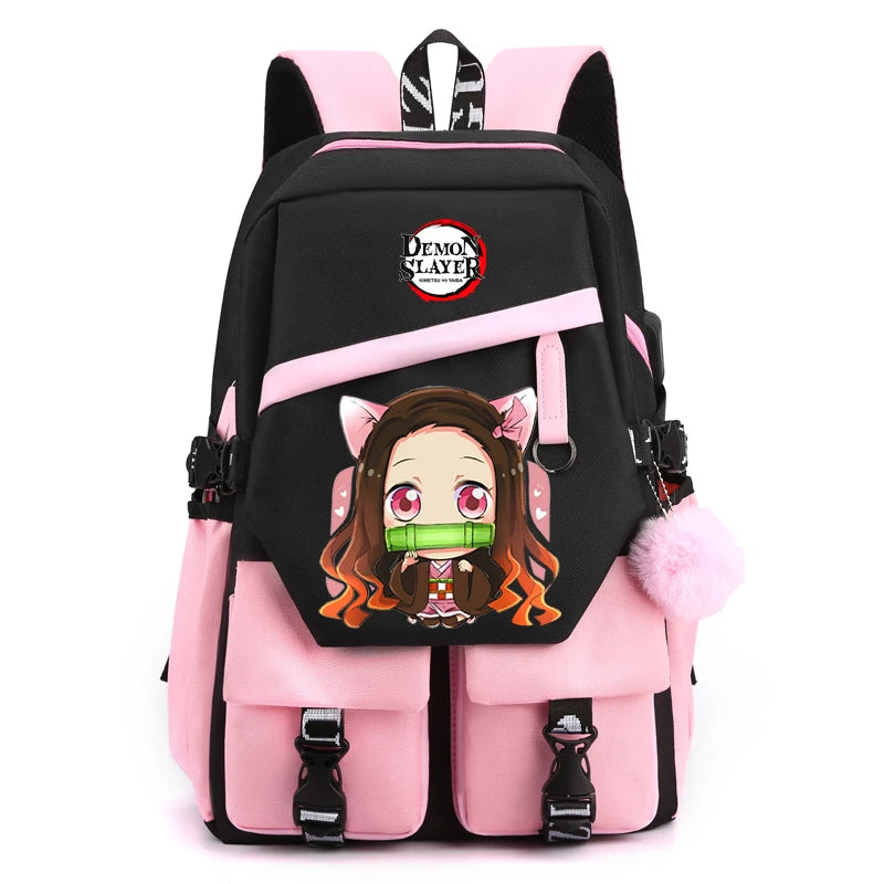 Sac à Dos Demon Slayer - Cartable Anime pour Collège/Lycée - Idée Cadeau Ados