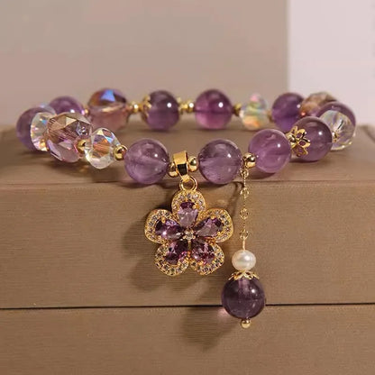 ZAKOL – Bracelet à breloques en Zircon pour femmes et filles, perles de cristal violettes exquises, bijoux d'anniversaire mignons, accessoires, cadeaux