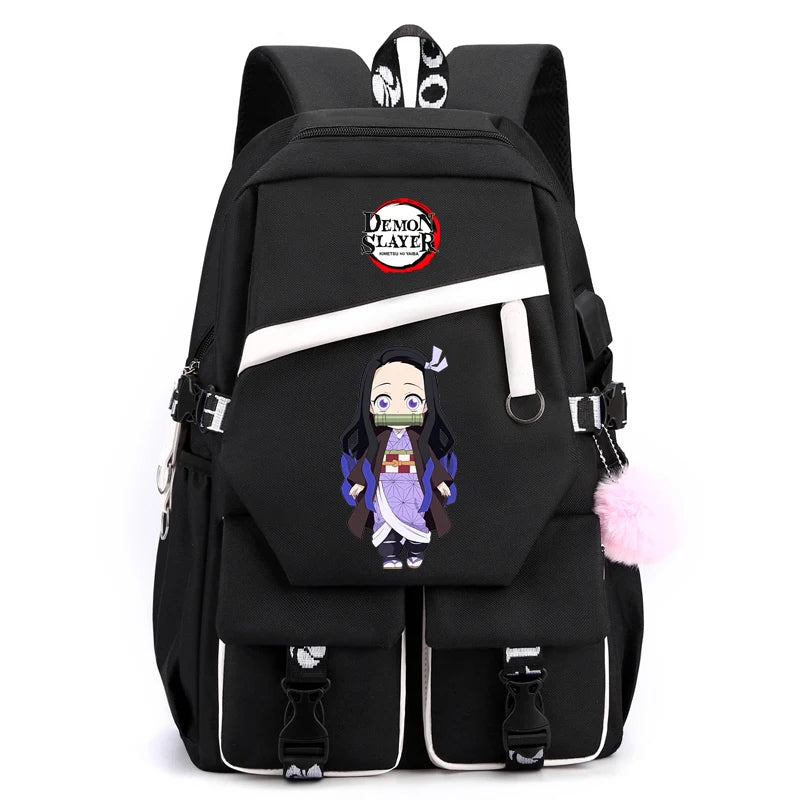 Sac à Dos Demon Slayer - Cartable Anime pour Collège/Lycée - Idée Cadeau Ados
