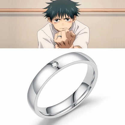 Stainless Steel Rings Anime Jujutsu Kaisen Yuta Okkotsu Cosplay Props Men Women Couple Lovers Ring Jewelry Gift Accessories