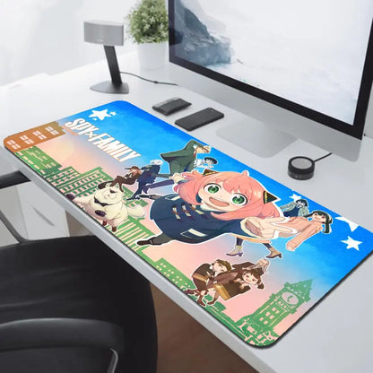 Anya Forger Kawaii Anime Spy X Family Mausepad Media Natural Rubber Non-Slip Desk Mouse Pad Large Locking Edge 900x400