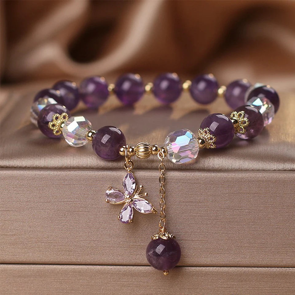 ZAKOL – Bracelet à breloques en Zircon pour femmes et filles, perles de cristal violettes exquises, bijoux d'anniversaire mignons, accessoires, cadeaux