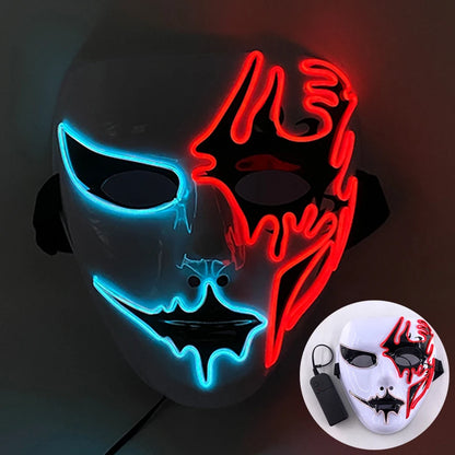 Masque lumineux pour Costume d'halloween, masque de Cosplay LED Demon Slayer pour hommes et femmes, accessoires de maison hantée d'horreur