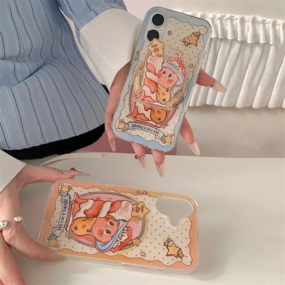 Coque de téléphone magnétique avec support Magsafe, coque en silicone antichoc, jolie bougie étoile, iPhone 16 Pro, 15, 14, 13 Pro Max