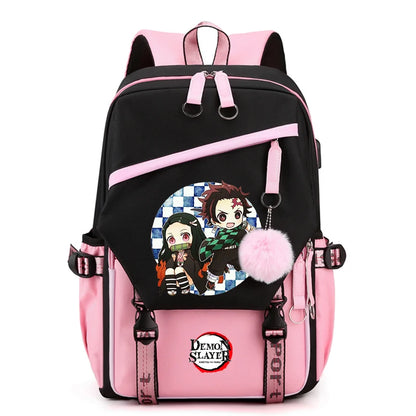 Démon Slayer sac à dos adolescente garçon retour à l'école sac à dos enfants sac d'école femmes sac à dos toile loisirs dessin animé Mochilas