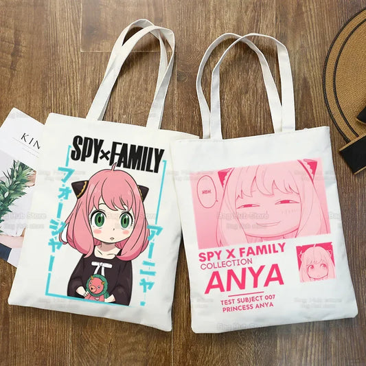 Spy X Family Shopper sac impression toile Anime Kawaii Anya Forger sac fourre-tout sacs à main SPYFAMILY femmes sac Harajuku sacs à bandoulière