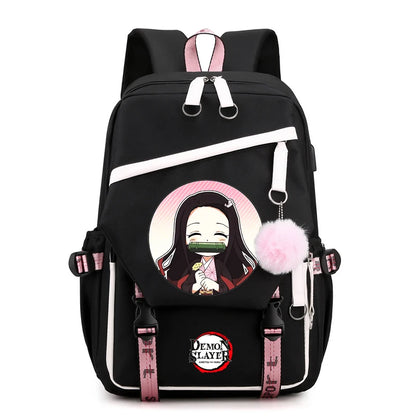 Démon Slayer sac à dos adolescente garçon retour à l'école sac à dos enfants sac d'école femmes sac à dos toile loisirs dessin animé Mochilas