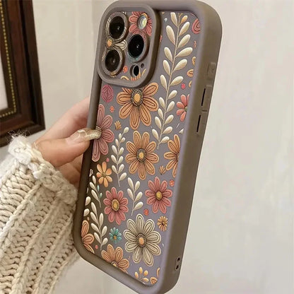 1 coque de téléphone à motif floral avec protection d'appareil photo, adaptée à l'iphone 11 Pro Max/12 Pro Max/13 Pro Max/14 Pro Max/15 Pr