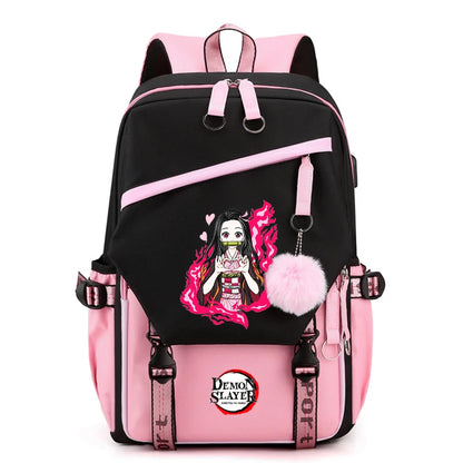 Démon Slayer sac à dos adolescente garçon retour à l'école sac à dos enfants sac d'école femmes sac à dos toile loisirs dessin animé Mochilas