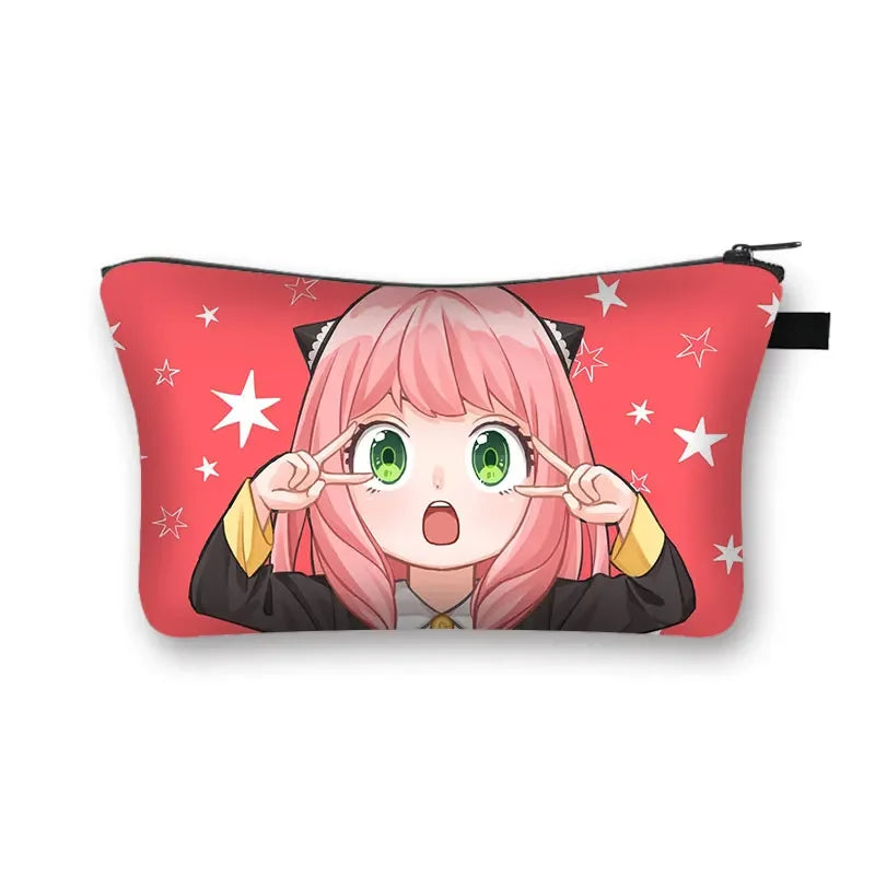 Spy X Anime Family Cosmetic Bag for Women Small Lipstick Holder Powder Jewelry Makeup Gift Harajuku Spy Family