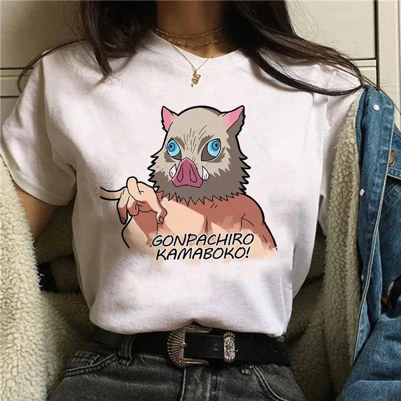 Démon Slayer T-shirt femmes Kimetsu No Yaiba Nezuko T-shirt femme Tanjirou Kamado graphique T-shirt japonais Anime Manga T-shirt