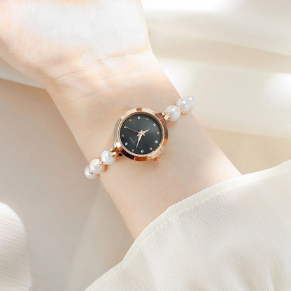 LUCKY FOX nouveau Style minimaliste Bracelet de perles femmes montre à Quartz à la mode petit disque conception lumière luxe bijoux femmes montre