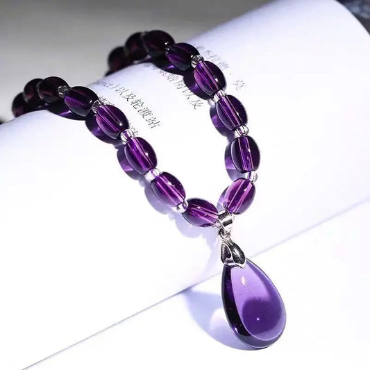Alanding Yst-Collier et Bracelet en Clip Artisanal, Bijoux Décoratifs en Pierre Brute, Atmosphère à la Mode
