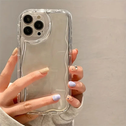 Coque de téléphone antichoc 3D Wave, jolie et décontractée, pour iPhone 16 Pro Max 15 14 13 12 11 XS X XR 7 8 Plus SE2, housse de Protection d'objectif d'appareil photo