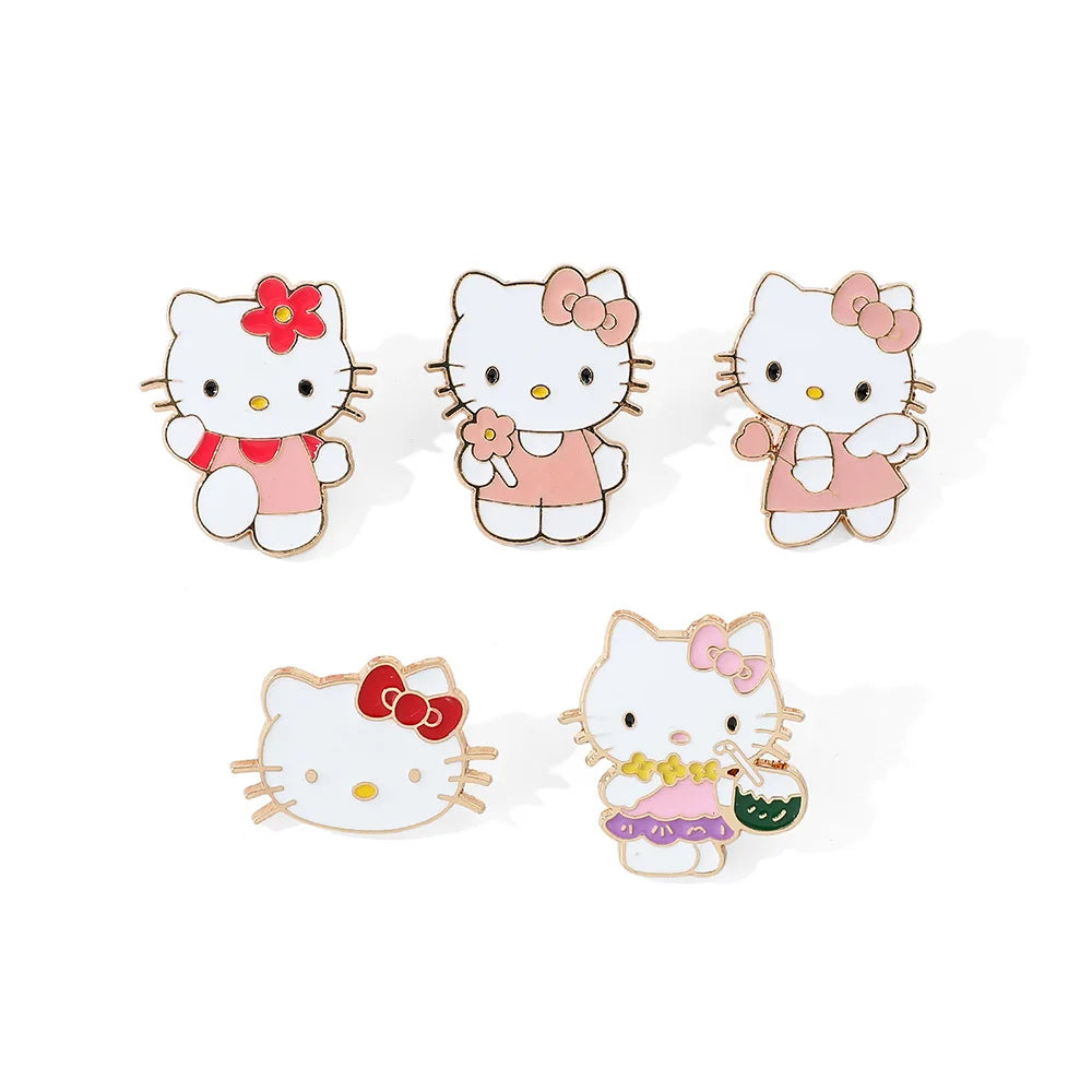 Sanrio Hello Kitty mignon Kit chat épinglettes pour sacs à dos broches pour femmes émail broche cadeau mode bijoux accessoires