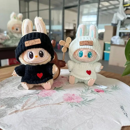 New Doll Clothes Pendant Set, LABUBU Bear Hat Love Sweater Set, DIY Doll Accessories, Funny and Cute Baby Clothes, Christmas Gifts