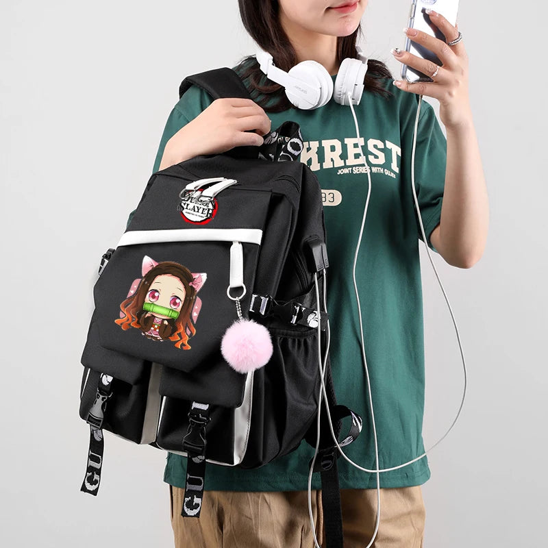 Sac à Dos Demon Slayer - Cartable Anime pour Collège/Lycée - Idée Cadeau Ados