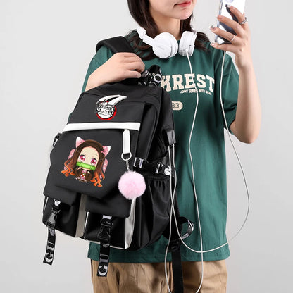 Sac à Dos Demon Slayer - Cartable Anime pour Collège/Lycée - Idée Cadeau Ados