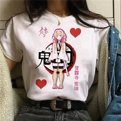 Démon Slayer T-shirt femmes Kimetsu No Yaiba Nezuko T-shirt femme Tanjirou Kamado graphique T-shirt japonais Anime Manga T-shirt