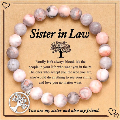 Bracelet en Agate violette, carte d'arbre de vie, Bracelet en pierre naturelle perlée de Rhodochrosite, cadeaux d'anniversaire et de noël pour Nana/grand-mère/maman