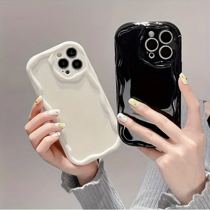 Coque de téléphone antichoc 3D Wave, jolie et décontractée, pour iPhone 16 Pro Max 15 14 13 12 11 XS X XR 7 8 Plus SE2, housse de Protection d'objectif d'appareil photo