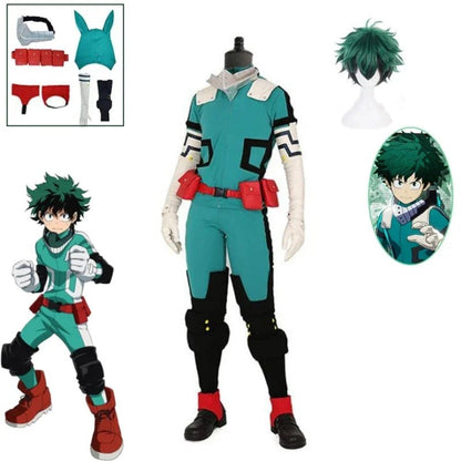 Anime mon héros académie Midoriya Izuku Deku bataille Cosplay Kostum Halloween Costume fête carnaval unisexe ensemble - Bloopop
