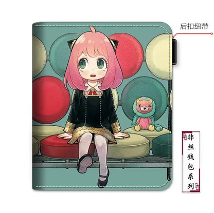 Anime SPY×FAMILY Loid Anya Forger Yor PU portefeuilles courts pliants porte - monnaie avec poche intérieure à fermeture éclair - Bloopop