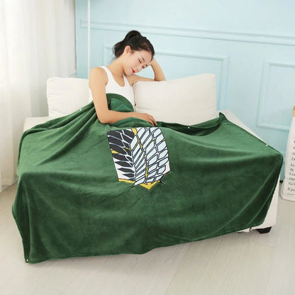 Attack on Titan Hoodie Cloak Anime Shingeki No Kyojin Pajamas Blanket Cloak Levi Cosplay Flannel Shawl Blanket Comfy Homewear - Bloopop