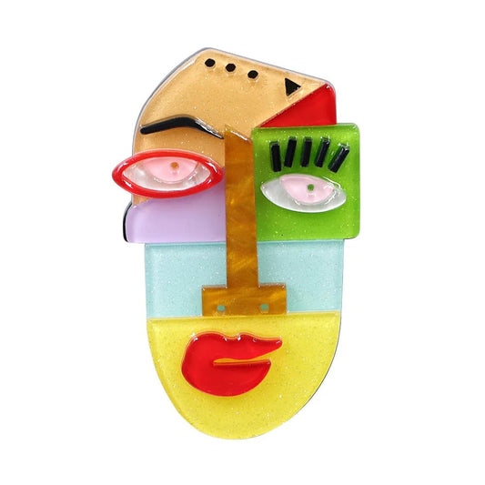 CINDY XIANG broches de dessin animé japonais broches de visage humain mignon dessin animé abstrait broche en acétate acrylique manteau bijoux pour cadeau d'amis - Bloopop