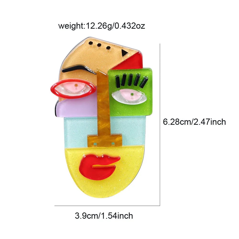 CINDY XIANG broches de dessin animé japonais broches de visage humain mignon dessin animé abstrait broche en acétate acrylique manteau bijoux pour cadeau d'amis - Bloopop