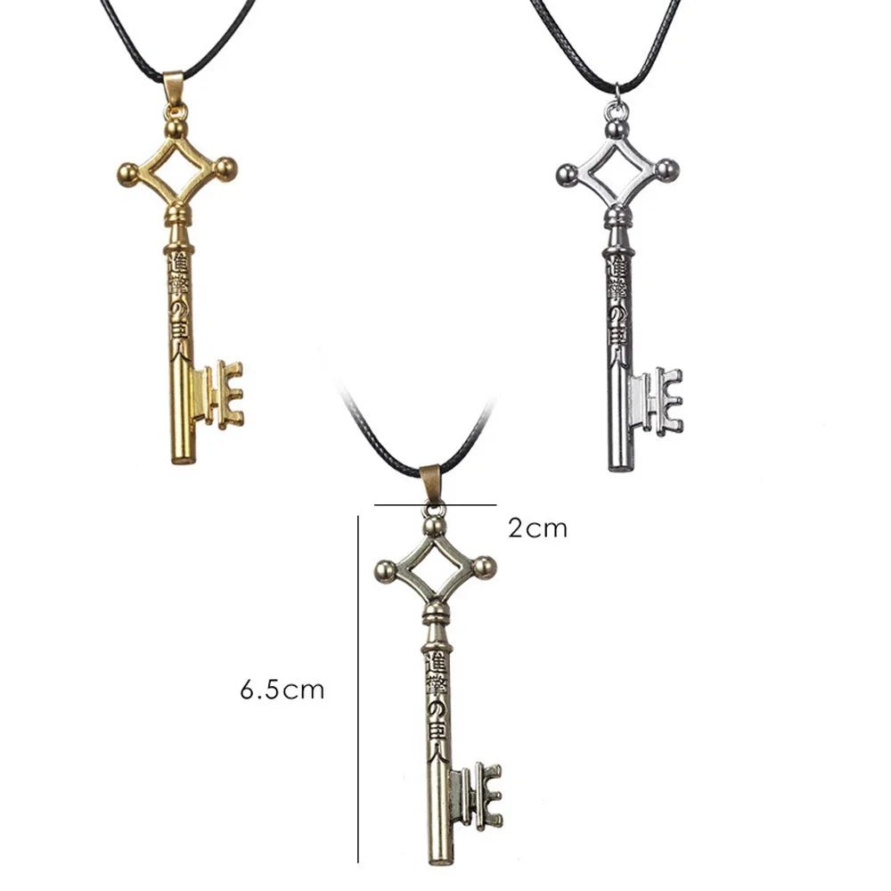 Collier attaque sur Titan pour hommes, pendentif Eren Key Shingeki No Kyojin, mode Vintage rétro, bijoux Anime pour hommes, Cosplay A0410, 2024 - Bloopop