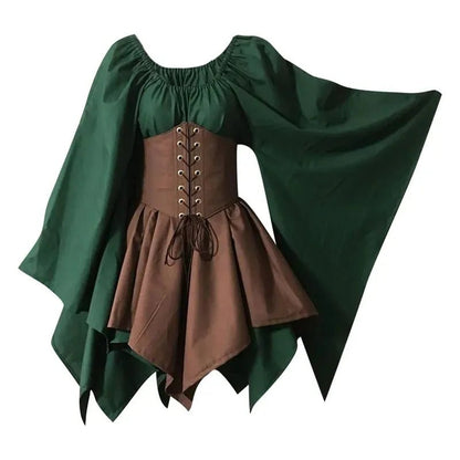 Costume médiéval pour femmes, robe médiévale de la Renaissance, fée elfe, Costume traditionnel Viking irlandais, oreille d'elfe pour fête d'halloween - Bloopop