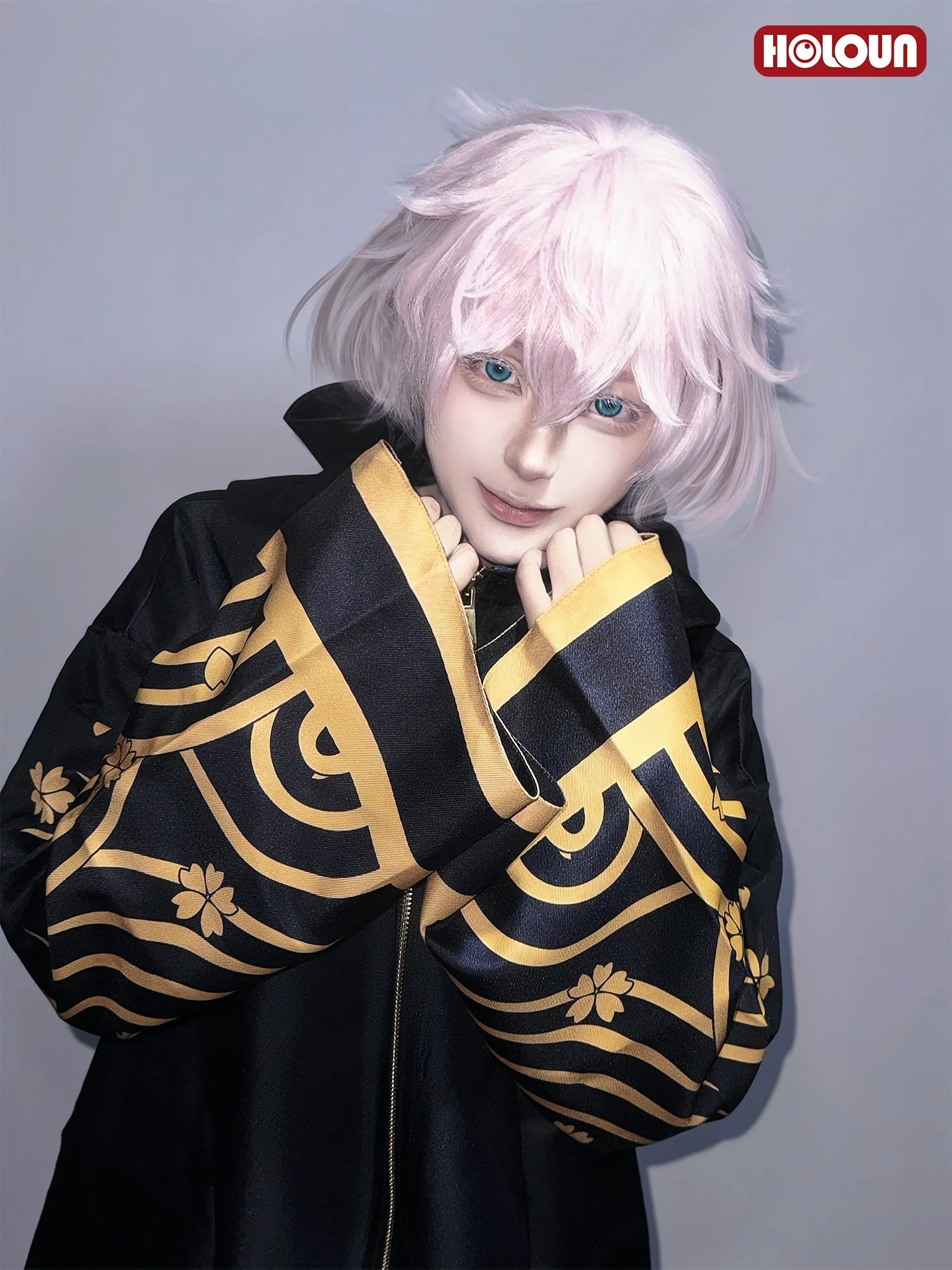 HOLOUN Tokyo Anime Brahman Senju Kawaragi Cosplay Costume doré noir veste manteau sur la taille Sakura imprimé Halloween noël - Bloopop