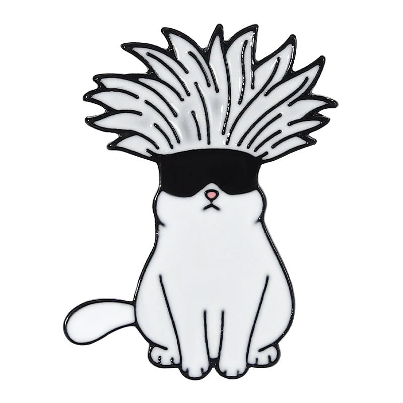 Jujutsu Kaisen – broche en émail, dessin animé, animaux, chat, chapeau en métal personnalisé, vêtements à revers, sac à dos, bijoux, cadeau pour Fans d'amis - Bloopop