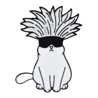Jujutsu Kaisen – broche en émail, dessin animé, animaux, chat, chapeau en métal personnalisé, vêtements à revers, sac à dos, bijoux, cadeau pour Fans d'amis - Bloopop