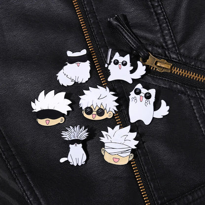 Jujutsu Kaisen – broche en émail, dessin animé, animaux, chat, chapeau en métal personnalisé, vêtements à revers, sac à dos, bijoux, cadeau pour Fans d'amis - Bloopop