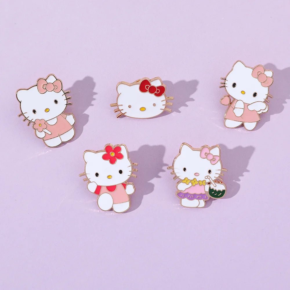 Sanrio Hello Kitty mignon Kit chat épinglettes pour sacs à dos broches pour femmes émail broche cadeau mode bijoux accessoires - Bloopop