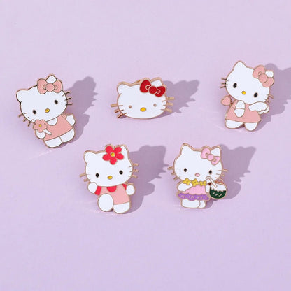 Sanrio Hello Kitty mignon Kit chat épinglettes pour sacs à dos broches pour femmes émail broche cadeau mode bijoux accessoires - Bloopop