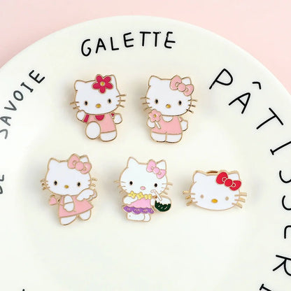 Sanrio Hello Kitty mignon Kit chat épinglettes pour sacs à dos broches pour femmes émail broche cadeau mode bijoux accessoires - Bloopop