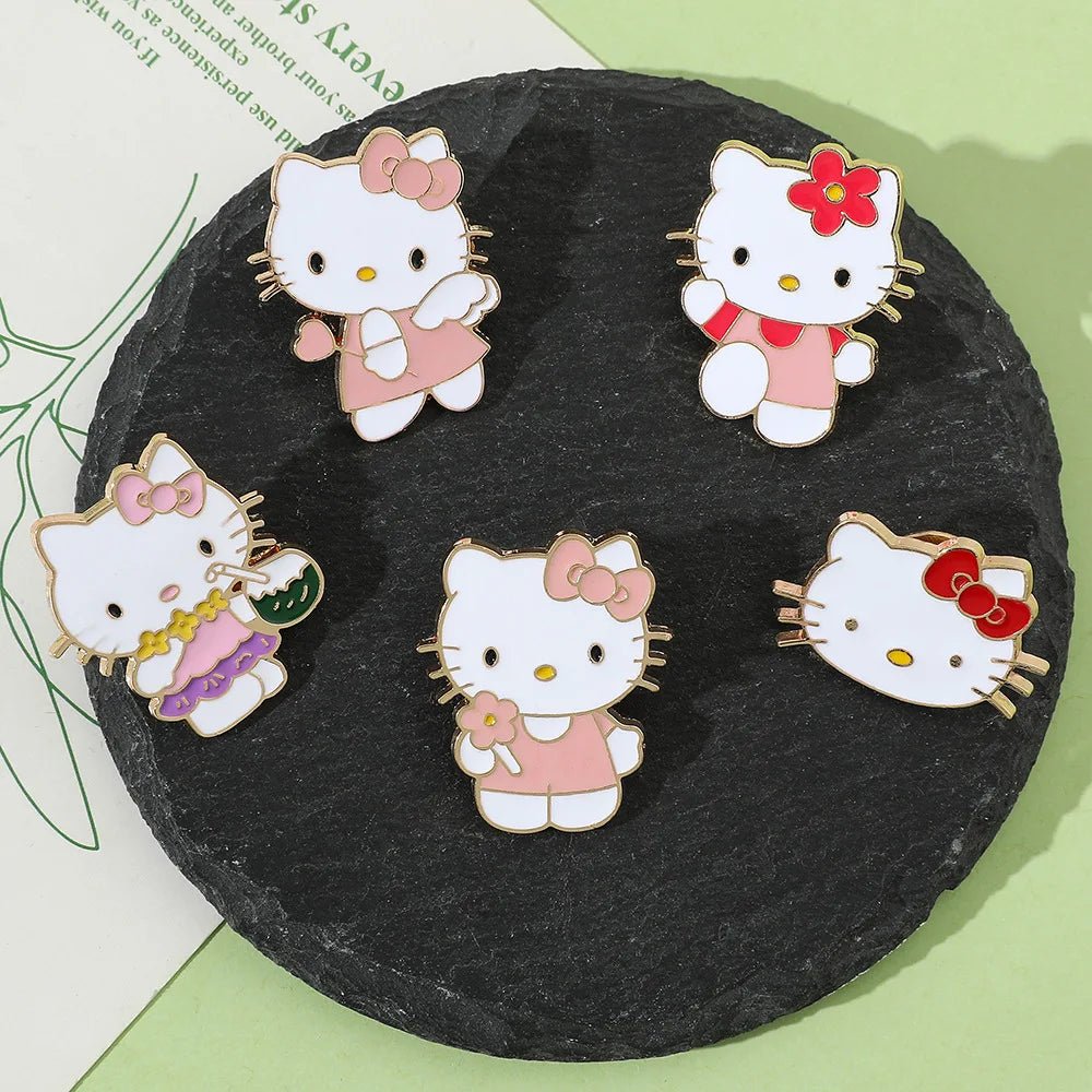 Sanrio Hello Kitty mignon Kit chat épinglettes pour sacs à dos broches pour femmes émail broche cadeau mode bijoux accessoires - Bloopop