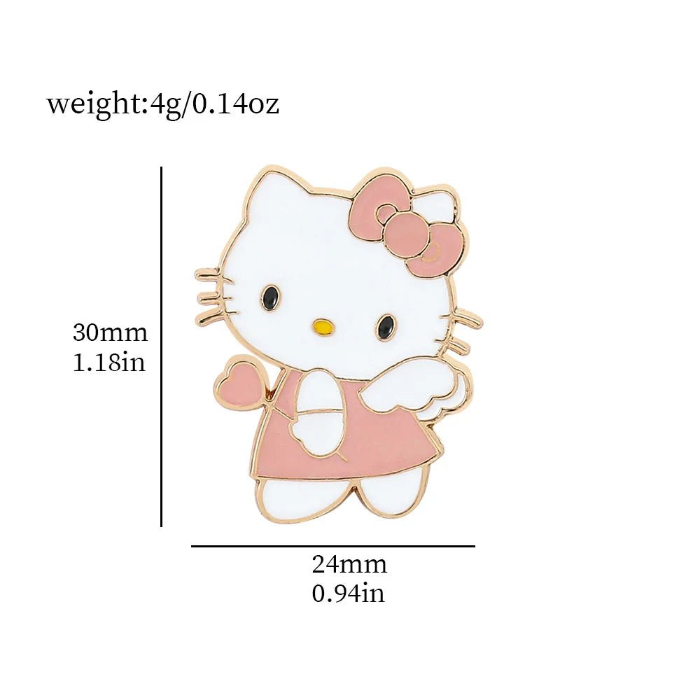 Sanrio Hello Kitty mignon Kit chat épinglettes pour sacs à dos broches pour femmes émail broche cadeau mode bijoux accessoires - Bloopop