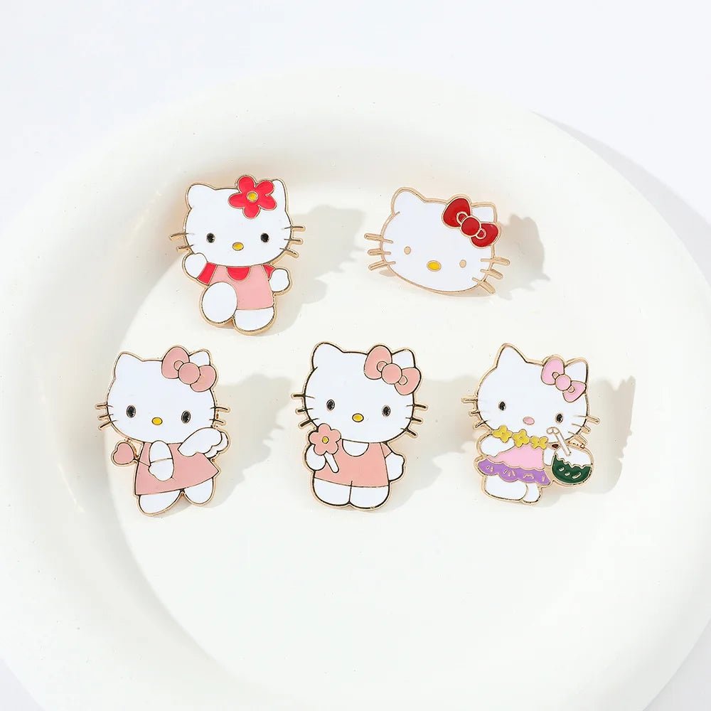 Sanrio Hello Kitty mignon Kit chat épinglettes pour sacs à dos broches pour femmes émail broche cadeau mode bijoux accessoires - Bloopop
