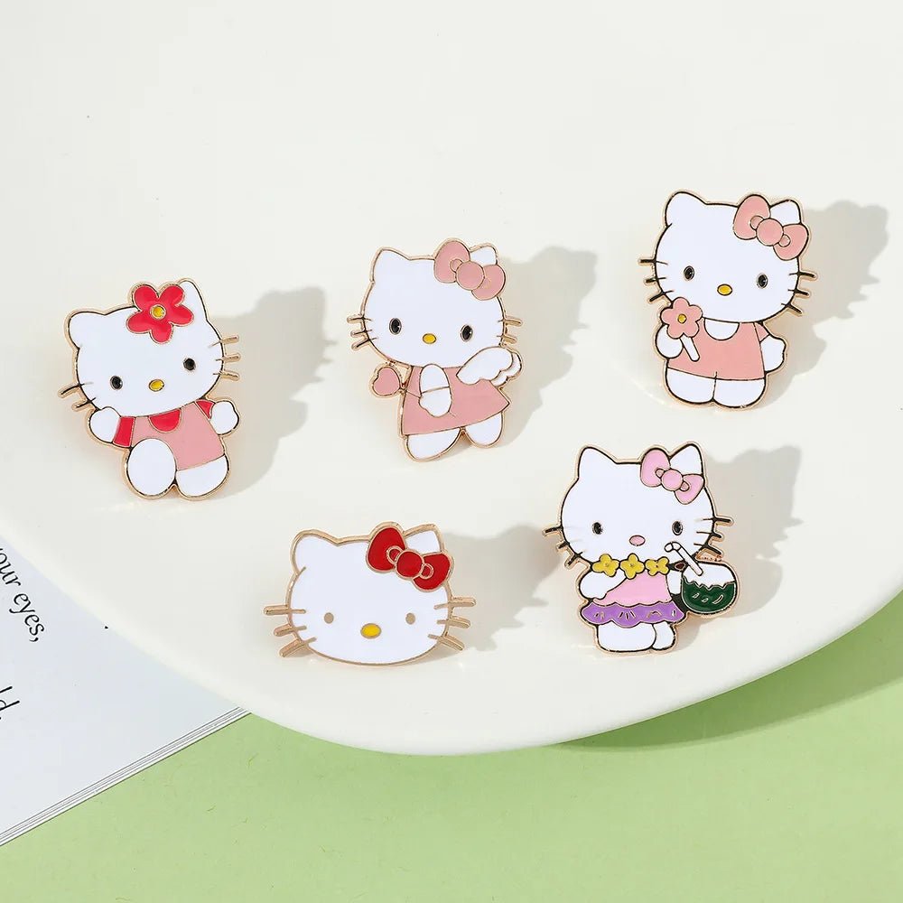Sanrio Hello Kitty mignon Kit chat épinglettes pour sacs à dos broches pour femmes émail broche cadeau mode bijoux accessoires - Bloopop