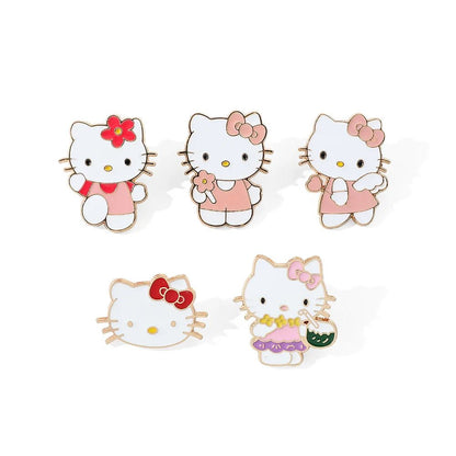 Sanrio Hello Kitty mignon Kit chat épinglettes pour sacs à dos broches pour femmes émail broche cadeau mode bijoux accessoires - Bloopop