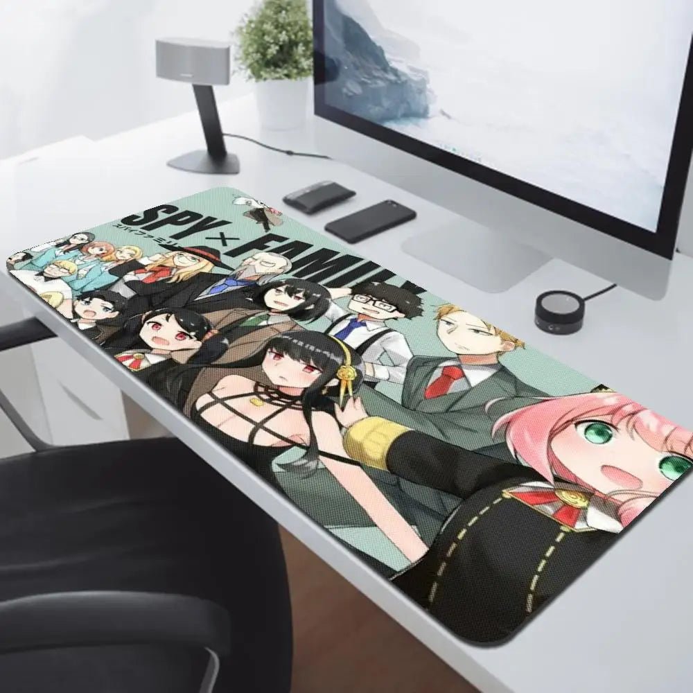 Tapis de souris de bureau antidérapant en caoutchouc naturel, grand bord de verrouillage, Anya Forger, Kawaii Anime, Spy X Family Mausepad, média, 900x400 - Bloopop