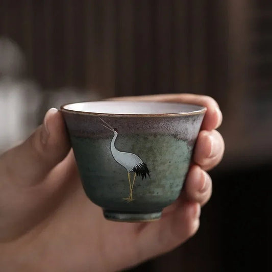 Tasse à café en céramique de Style japonais, 1 pièce, tasses à thé en porcelaine, simple, personnel, en poterie, verres à vin, à eau, vente en gros - Bloopop