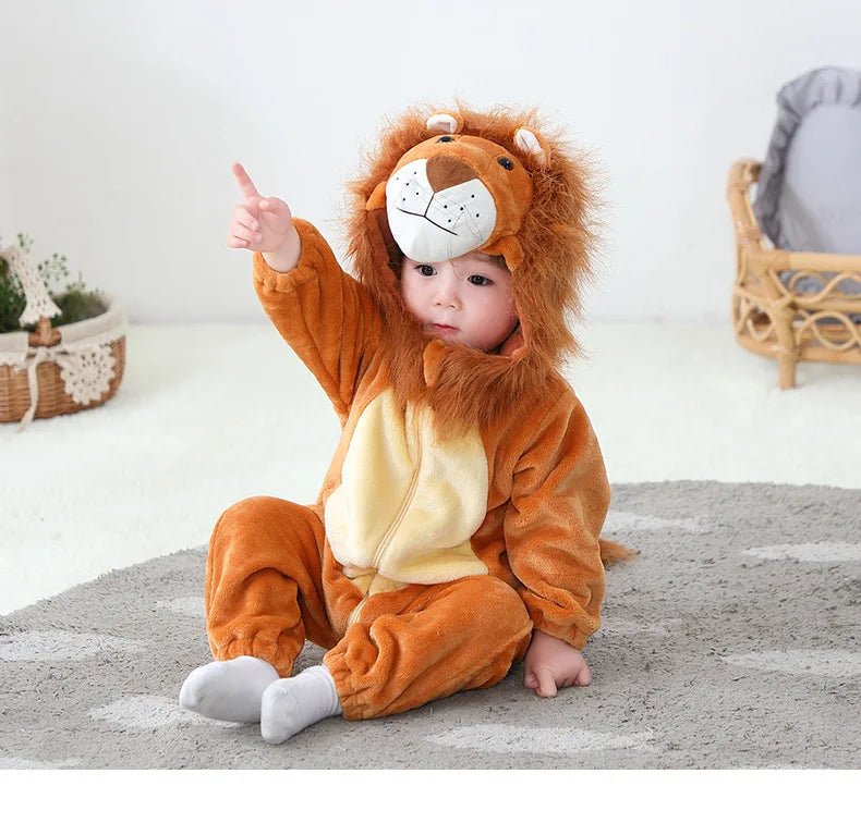 Tenue enfant en bas âge unisexe bébé Animal Costume Lion Costume pour enfants Homewear garçons combinaison Halloween habiller barboteuse - Bloopop