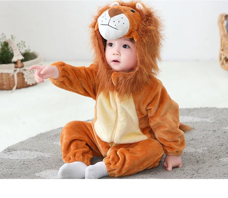 Tenue enfant en bas âge unisexe bébé Animal Costume Lion Costume pour enfants Homewear garçons combinaison Halloween habiller barboteuse - Bloopop